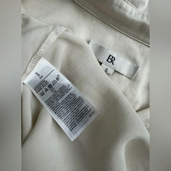 Banana Republic The Perfect Silk Shirt 100% Silk Cream Size S - Picture 6 of 14